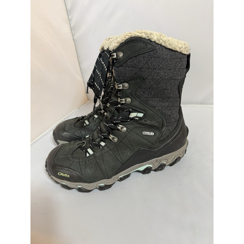 Oboz Women's Bridger 9" Insulated Waterproof Boots Size 10 B-Dry Black Nubuck
